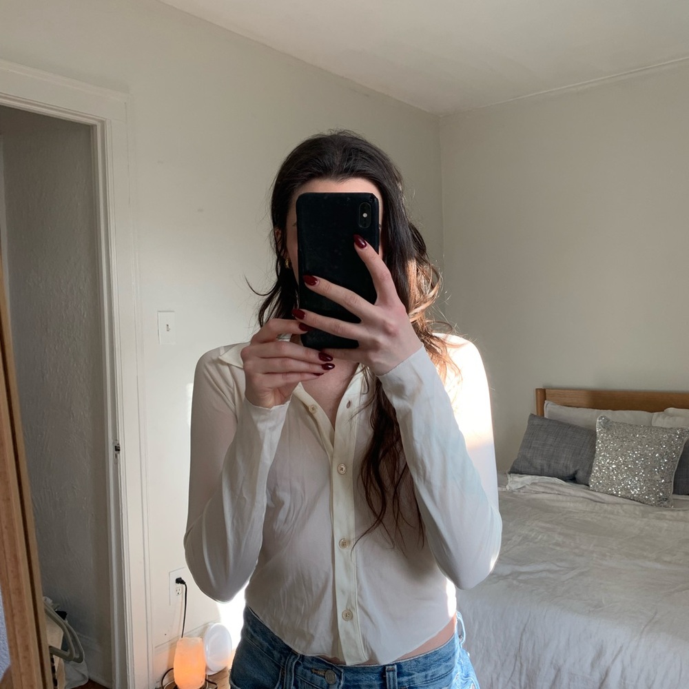 NWT Wilfred Pose Cropped Button Up